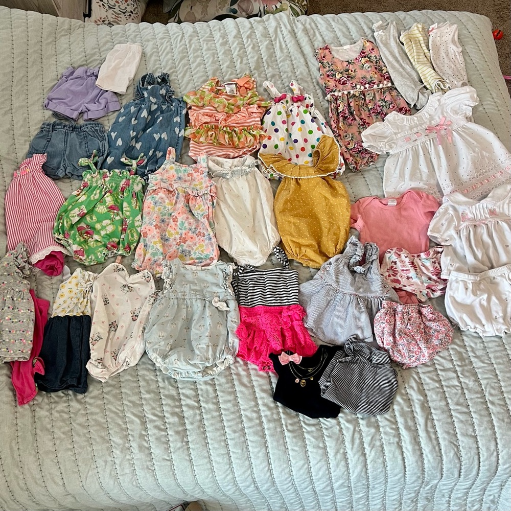 Large 6 to 9 Month baby Girl Clothing Bundle Summer